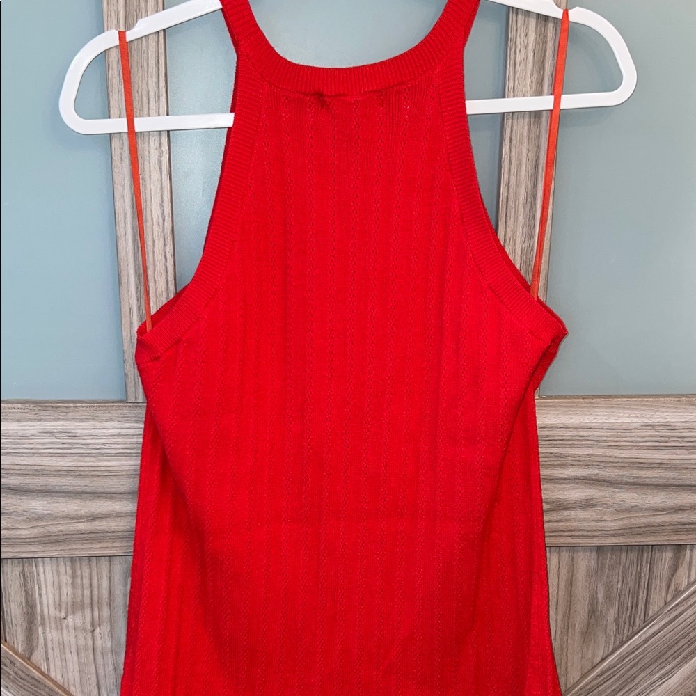 Skies Are Blue Vibrant Red Tank Top - Picture 4 of 6